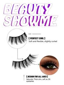 Beauty Showme 20pcs 5D Silk Eyelashes, Natural Looking Doll Eyelashes With Stretchy Ends