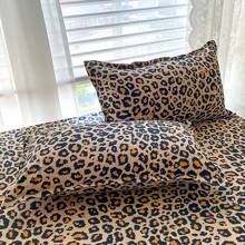 Juego de ropa de cama de 3 piezas con estampado floral, estrella y bendición - 1 sábana ajustable + 2 fundas de almohada, juego de ropa de cama de algodón con aloe vera, suave, transpirable, cómodo y elegante, adecuado para dormitorio, lavable a máquina, para todas las estaciones