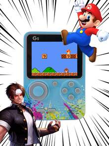 Consola De Juegos De Video Retro,Consola retro portatil G5 ,con Incorporada En 500 Juegos, con pantalla de 3.5",,conecta a un tv con cable rca incluido ,bateria recargable y cable de carga,regalos favoritos de los niños - Azul - Ver 6