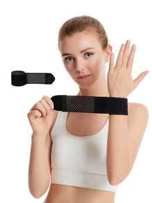 1入組/2入組運動腕套，男女通用，適用於健身、籃球、羽毛球等運動，有助於預防關節腱鞘炎、扭傷等傷害，輕盈、透氣、可壓縮，黑色，左右無區別 - 黑色 - 查看 9