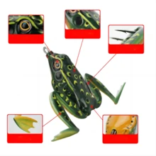 雷蛙魚餌，青蛙造形人造釣餌，逼真的釣魚餌，適用於海釣 - 彩色 - 查看 3