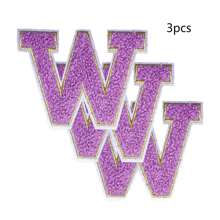 3 件 A-Z 3.15 英寸大号雪尼尔刺绣字母贴片，熨烫缝制字母贴片，用于衣服、夹克、帽子、书籍、背包的缝制贴花 - DIY 刺绣用品 - 白色 - 查看 146