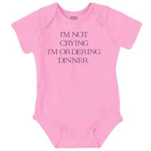 Attitude Baby Graphic One Piece Bodysuit Cute Cool Sarcastic Humor  Funny Saying I'm Not Crying I'm Ordering Dinner Joke Casual Everyday Soft Cotton Printed Cap Sleeve Lap Neck Romper Baby Clothes Brisco Brands