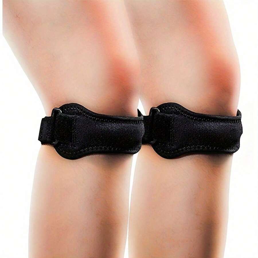 2 cái/Bộ Đai Gân Đầu Gối - Giảm Đau Tối Đa, Thoải Mái & Bền Bỉ - Phù Hợp Cho Đi Bộ Đường Dài, Bóng Đá, Bóng Rổ, Chạy Bộ, Tennis Và Các Môn Thể Thao Khác - Cải Thiện Hiệu Suất Đầu Gối Nhảy, Phụ Kiện Thể Dục Miếng Đệm Đầu Gối - màu đen - Xem 1