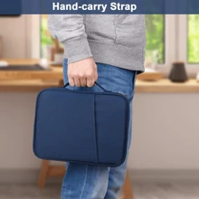 Étui de protection pour tablette / étui de transport pour iPad, Kindle, compatible avec Samsung Galaxy et tablettes Android, étanche avec poignée et poche avant (bleu)
