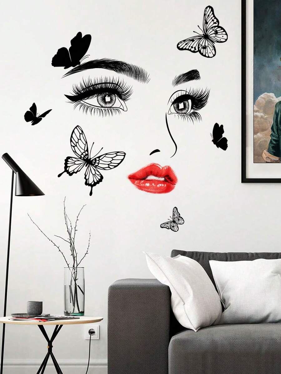 1 Bộ nhãn dán tường trang trí phòng theo chủ đề bướm đẹp - Nhiều màu - Xem 1