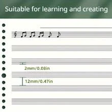 60 张 120 页 B5 活页可拆卸五线谱笔记本练习册乐谱簿音乐笔记本，适合青少年的初学者五线谱练习册，适合音乐家学习音乐、钢琴、笔记本、乐谱、书籍、音乐、吉姆·莫里森