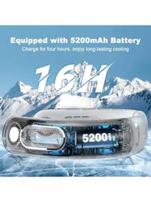 Neck Fan, Hands Free Bladeless Neck Fans Portable Rechargeable, 360° Cooling Neck Fan, 4 Speeds, Quiet, 5200 MAh Battery Operated USB Wearable Personal Fan Gifts For Women, Travel, Outdoor - 白色 - 查看 7