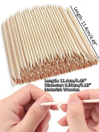 10/20/50/100/200/380/500/1000 Pcs 114mm/4.49″ Orange Wood Stick For Cuticle Pusher & Nail Cleaning, Suitable For Nail Salons & Diy Nail Art,Nail Supplies,Nail Tools,Nail Art Tools,Back To School,Nails,Nail Tools For Press On Nails