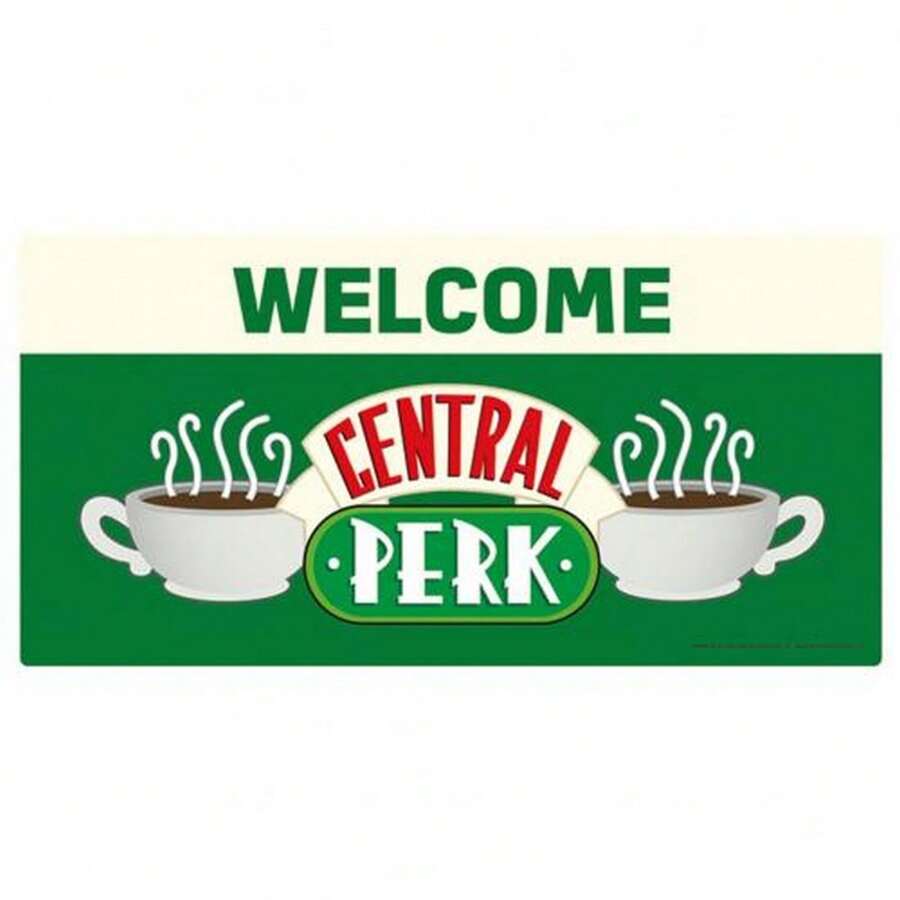 Friends Metal Central Perk Plaque (Green/White) - Green - View 1