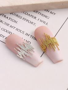 2瓶高光金銀8mm和4mm金屬線美甲配件，適用於美甲DIY裝飾美甲配件，美甲魅力，美甲寶石，美甲用品 - 彩色 - 查看 8