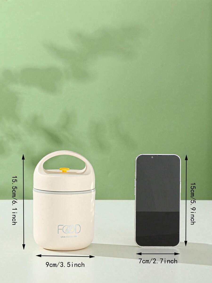 1pc Stainless Steel Insulated Soup Mug, Milk Cup For Student, School