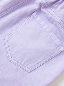 Balabala Tween Girls Pants, Tween Girls Denim Shorts, Summer Big Kids' Fashionable Short Pants,