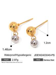 Uworld 1對18K金鍍不鏽鋼女性簡約柔軟鍊條流蘇蛇鍊耳環，適用於日常和派對穿著的時尚珠寶 - 彩色 - 查看 2