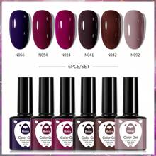 XEIJAYI XEIJAYI 6Pcs 7.3Ml Nail Gel Polish Set UV LED Soak Off Gel Polish: Get Creative With Colorful Mousse Gel Nail Polish For Home Salon Nail Art DIY For
