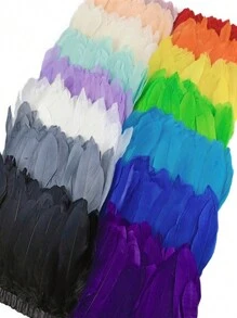2 Meters Per Pack 15-20cm-6-8inch Goose Feathers For Sewing In Dress Trim Fringes Clothes NeedleworkDIY Headpiece Decor Wedding Supplies Handicraft Accessories - Multicolor - View 9