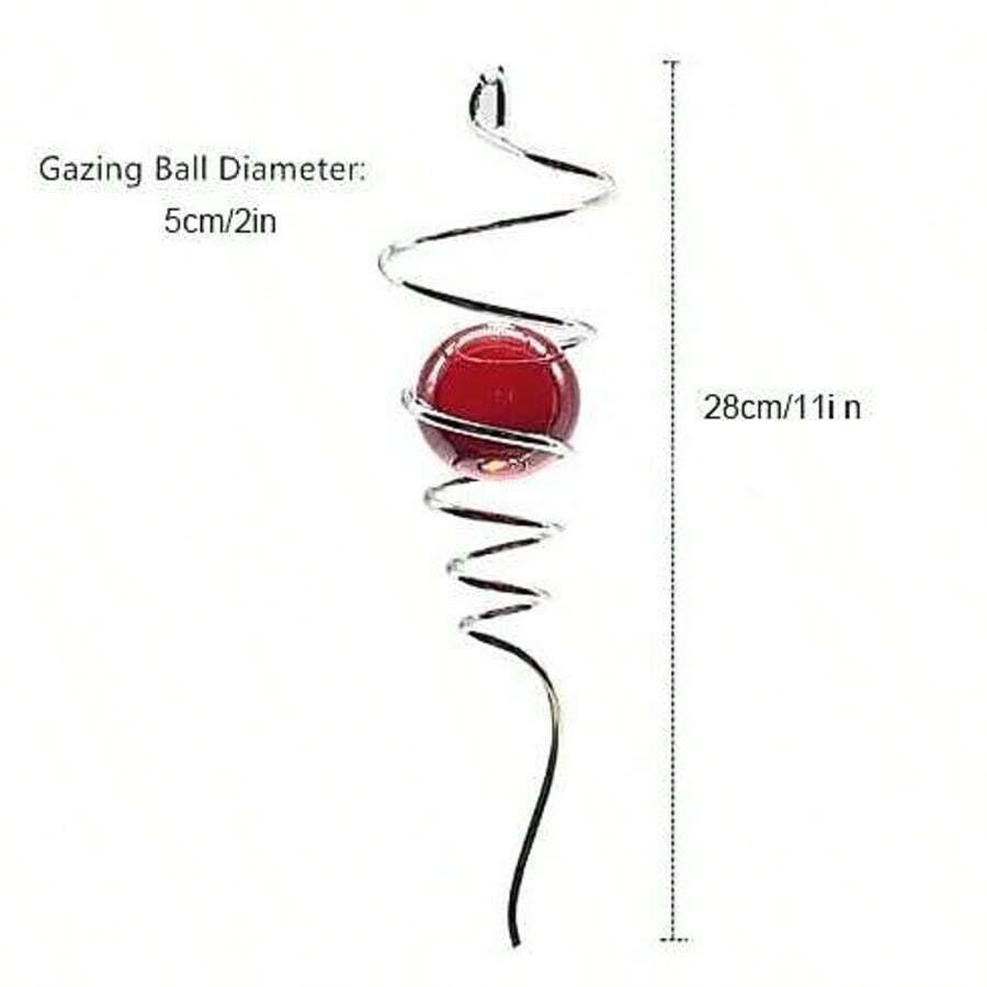 1PC Wind Spinner Spiral Tail Twister 11inch Tail And 2 Inch Glass Ball