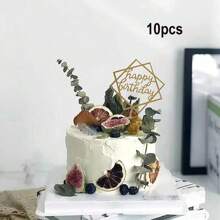 10pcs Large Size Birthday Cake Topper, Acrylic Cake Decoration Supply, Dessert Table Decoration, Baking Decoration, Party Decoration, Gold Color Cake Decorating Cake Topper Cake Decorations Cake Decor Cake Decorating Tools Back To School - Gold - View 14