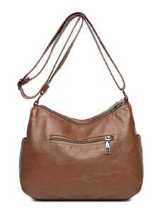 Nữ Chống Thấm Nước PU Đinh Tán Vòng Sắt Phụ Kiện Nhỏ Retro Túi Quà Tặng Cho Mẹ Túi Đeo Ngang - màu nâu - Xem 3