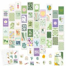 50入組綠色壁掛拼貼套裝，丹麥系淡色房間裝飾，少女可愛壁飾，勃艮第風格臥室裝飾 - 綠色 - 查看 1
