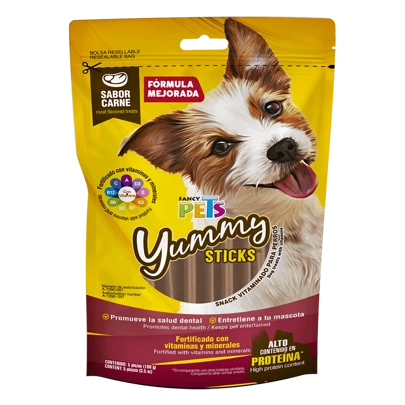 Fancy Pets Premio para Perro Yummy Sticks sabor Carne 5pz 100 g
