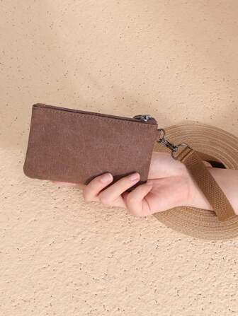 Nouveau sac de rangement en canevas pour clés et cartes. Petit sac portatif à forte capacité de rangement pour femmes. Portefeuille mini, portefeuille, porte-monnaie, porte-monnaie avec dragonne, porte-monnaie de voyage