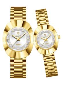 Reloj dorado de moda para mujer con piedras de rhinestone - Plateado - Ver 12