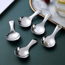 1pc Small-Sized Stainless Steel Teaspoon With Short Handle, Convenient And Portable - Multicolor - View 9