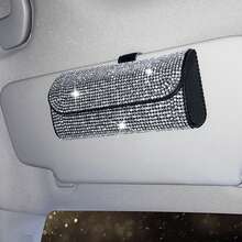 1 Universal Car Sunshade Storage Box, In Car Glasses Frame, Car Sunglasses Diamond Box, Eye Socket, Clip Bracket, Car Use,Glasses Storage Box - Multicolor - View 4