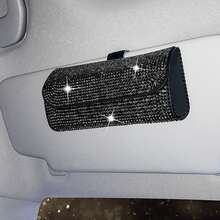 1 Universal Car Sunshade Storage Box, In Car Glasses Frame, Car Sunglasses Diamond Box, Eye Socket, Clip Bracket, Car Use,Glasses Storage Box - Multicolor - View 5