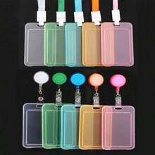 Assorted Color Transparent PP Solid Color Single-Layer Student Card Case Minimalist Candy Color Card Sleeve Card Holder Wallet Business Card Holder Credit Card Holder Id Card Holder Women For Women For Men Card Wallet