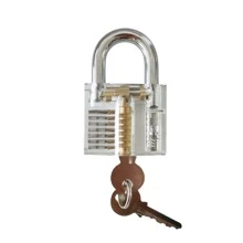 80mm Big Transparent See-Through Practice Padlock With Key, Locksmith Training Tool - Transparent - View 4