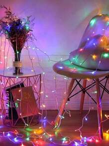 Guirnalda de luces LED de colores iluminación para exteriores impermeable guirnalda de luces navideñas decoración para dormitorio jardín y fiesta - Mostaza Amarilla - Ver 5