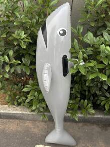 1pc Inflatable Water Mount Pool Accessories For Water Activities, Beach Essentials, Beach Accessories, Pool Float - Gray Shark - View 1