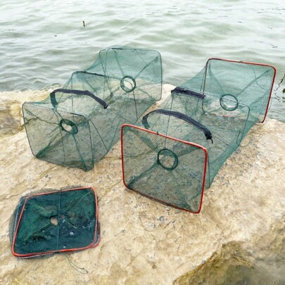 1pc Outdoor Folding Fish Trap, Crab/Lobster Trap, Eel/Catfish Trap Net