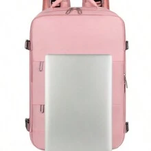 女性旅行背包，帶USB充電口和鞋履收納間，TSA認證15.6英寸手提電腦背包，適用於週末商務和遠足，校園護士休閒背包，粉色 - 粉色 - 查看 4