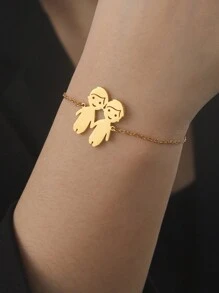 Un bracelet de nom et de date personnalisé en acier inoxydable, cadeau de créativité pour anniversaire ou anniversaire pour garçons et filles, famille