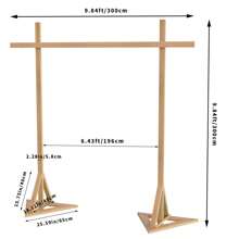 UNHO Garden Wooden Wedding Arch Backdrop Frame Stand Flower Archway Stand For Party, Bridal Shower, Patio Decoration 3M X 3M - Apricot - View 7
