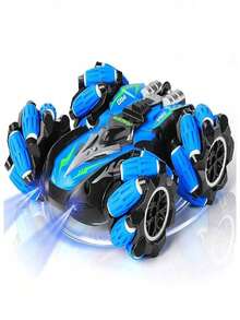 DRIFT Coche de control remoto, 2.4 Ghz de alta velocidad de doble cara 360° voltea RC Stunt Drift Car con LED, camión 4WD - Multicolor - Ver 5