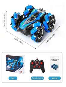 DRIFT Coche de control remoto, 2.4 Ghz de alta velocidad de doble cara 360° voltea RC Stunt Drift Car con LED, camión 4WD - Multicolor - Ver 6