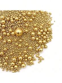 130g/4.58oz 金色仿珍珠，用于烘焙装饰，仅用于不可食用、饼干、蛋糕、冰淇淋配料、婚礼和派对、圣诞节 - 金色 - 查看 1