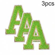 3 件 A-Z 3.15 英寸大号雪尼尔刺绣字母贴片，熨烫缝制字母贴片，用于衣服、夹克、帽子、书籍、背包的缝制贴花 - DIY 刺绣用品 - 白色 - 查看 139