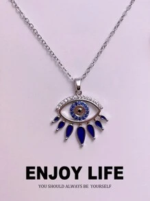 สร้อยคอตาปีศาจใหม่ปี 2024 จี้โซ่ไหปลาร้าไม่ซีดจางสำหรับผู้หญิงทำจากเหล็กไทเทเนียมเคลือบทอง 18K ประดับด้วยเพชรหลากสีและเซอร์โคเนียเหมาะสำหรับแฟชั่นฮิปฮอปที่หรูหราและลึกลับ - ดวงตาปีศาจสีเงินสีทอง - ดู 51