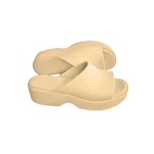 Women Flip-Flops - 米色 - 查看 2