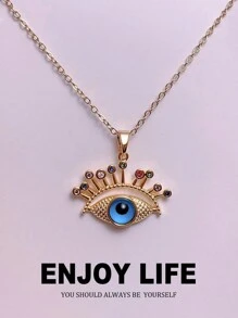 สร้อยคอตาปีศาจใหม่ปี 2024 จี้โซ่ไหปลาร้าไม่ซีดจางสำหรับผู้หญิงทำจากเหล็กไทเทเนียมเคลือบทอง 18K ประดับด้วยเพชรหลากสีและเซอร์โคเนียเหมาะสำหรับแฟชั่นฮิปฮอปที่หรูหราและลึกลับ - ดวงตาปีศาจสีเงินสีทอง - ดู 48