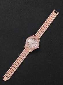 Bộ đồng hồ đeo tay thạch anh mặt số đính đá La Mã thời trang dành cho nữ (3 chiếc/bộ) làm quà tặng cho học sinh trở lại trường - Nhiều màu - Xem 10