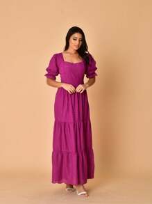 Women Dresses - 玫瑰紅 - 查看 4