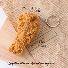 Deep Fried Chicken Keychain (1-Pack): Drumstick And Chicken Wing Design, Perfect For Backpacks And Car Keys - Multicolor - View 4