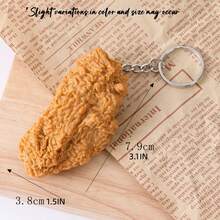 Deep Fried Chicken Keychain (1-Pack): Drumstick And Chicken Wing Design, Perfect For Backpacks And Car Keys - Multicolor - View 3