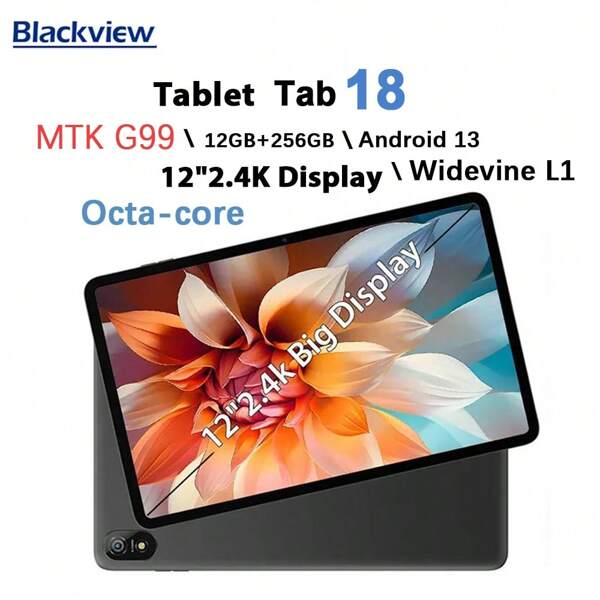 Blackview Blackview Tab 18 MTK Helio G99 Tablet 12" 12GB+12GB 256GB 16MP 2.4K FHD+ Pantalla 8800mAh Batería 33W Widevine L1
